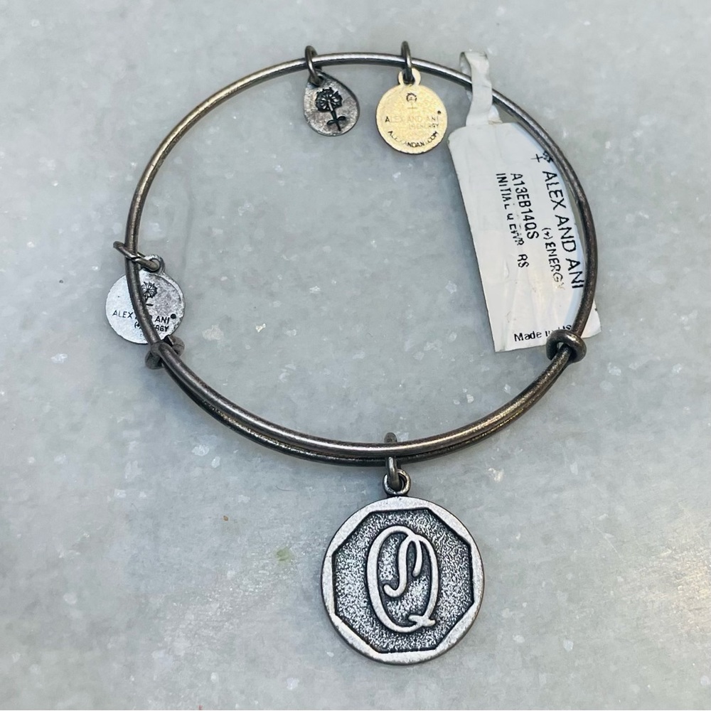 Alex and Ani NWT Initial Q Adjustable Bangle Bracelet 386